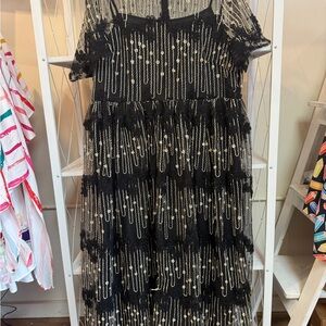 Black and Silver Sequin Dress
